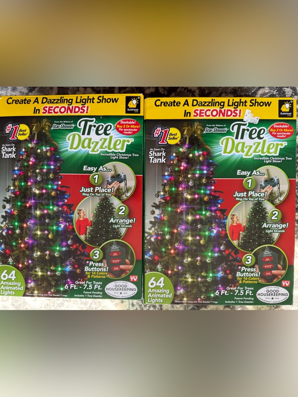 Lot Of 2 New Shower Tree Dazzle LED Christmas Lights NIB Holiday Decor